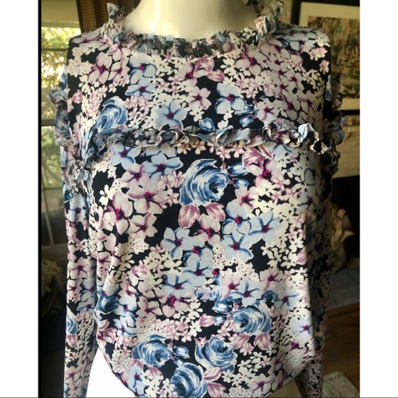 Karl Lagerfeld Tops - KARL LAGERFELD floral l/s blouse M